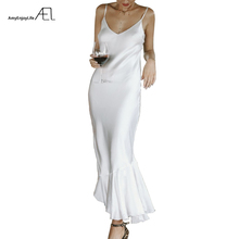 Женское платье-комбинация AEL, Пляжное, абрикосовое/белое/красное 2024 - купить недорого