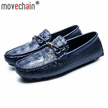 movechain Fashion New Men's Driving Moccasins Mens Crocodile Grain Leather Casual Loafers Shoes Man Trendy Party Wedding Flats 2024 - buy cheap