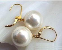 HOT Huge AAAA+ 16mm White South Sea Shell Pearl   Earrings 2024 - buy cheap