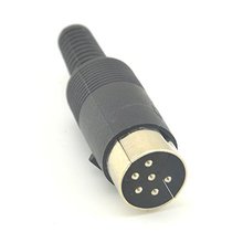 Conector de Cable de soldadura macho con mango de plástico negro, de 6 pines enchufe DIN, 100 Uds. 2024 - compra barato