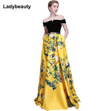 2018 New Flower Pattern Evening Dress Long Vintage Prom Party Dresses Evening Gown Women Formal Occasion Dress 2024 - buy cheap