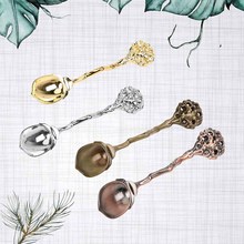 Table Decoration Flatware Royal Style Home Kitchen Carved Small Coffee Spoon Dessert Spoon Alloy Vintage 2024 - buy cheap