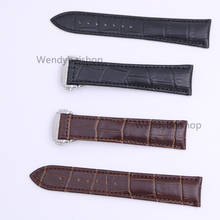 18 20 22mm Genuine Calf Cowhide Leather Black Brown Crocodile Grain Vintage Wrist Watch Band Strap with Silver Clasp 2024 - buy cheap