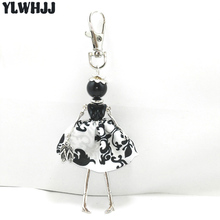 YLWHJJ new black cute girls Handmade brand keychain doll Bowknot car pendant hot baby key chain women fashion statement jewelry 2024 - buy cheap