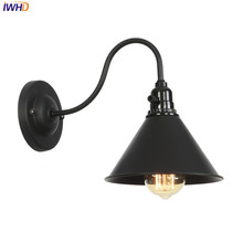 IWHD Iron Switch LED Wall Lamp Black Nordic Wandlamp Loft Vintage Industrial Wall Light Home Lighting Applique Murale Luminaire 2024 - buy cheap