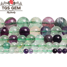 Cuentas sueltas redondas de perlas de fluorita de colores, piedra Natural, 4, 6, 8, 10, 12mm, para pulsera, fabricación de joyas, Envío Gratis 2024 - compra barato