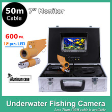 7 " TFT LCD localizador pesca submarina Monitor de 12 pcs LED 600TVL câmera subaquática 50 M endoscópio inspeção Camera 2024 - compre barato