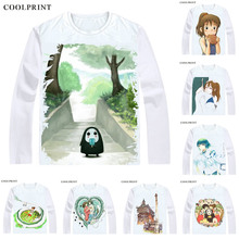 Camisetas de manga longa do homem, camisetas estilosas de vários estilos, miyazaki a voyage of chihiro sen to chihiro no kamikakushi, camiseta para cosplay 2024 - compre barato