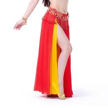 New Hot Sale Women Dance Dress Professional Belly Dance Costume 8 colors Chiffon Skirt 2 Side Slit Skirt Dress 2024 - buy cheap