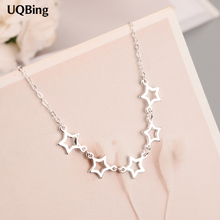 Drop Shipping 925 Sterling Silver Chain Necklaces Hollow Star Pendants&Necklaces Jewelry Collar Colar de Plata 2024 - buy cheap