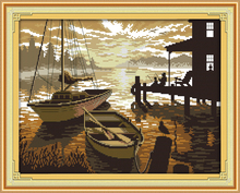 Sunset Scenery Counted Cross-Stitching 11CT Printed 14CT Handmade Cross Stitch Set Cross-stitch Kits Embroidery Needlework 2024 - buy cheap