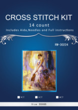 45-55 Woman on Dress Counted Cross Stitch 14CT Cross-Stitch Kit Handmade Embroidery DIY Needlework 2024 - buy cheap