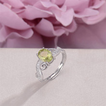 Anéis de Jóias finas Para Mulheres 100% 8*6mm Gemstone Natural Peridot 925 Sterling Silver Oval Anel Verde Clássico bijoux R-PE001 2024 - compre barato