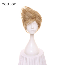 Ccutoo 12 дюймов Короткие пушистая ярусная Для Мужчин's светлые Синтетический парик FF15 «Final Fantasy» XV Prompto Аргентум Косплэй парик 2024 - купить недорого