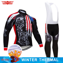 2022 New USA Cycling Jersey 9D Pad Bike Clothing Pants Set Ropa Ciclismo Mens Winter Thermal Fleece Bicycle Clothes Cycling Wear 2024 - buy cheap
