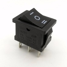 3gear 6 Pins Mini Oval Rocker Switch Black ON-OFF-ON AC 6A 250V 10A 125V 2024 - buy cheap