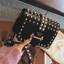 Luxury Brand Vintage Rivet bag 2020  Fashion New High Quality PU Leather Women's Designer Handbag Chain Shoulder Messenger bag 2024 - buy cheap