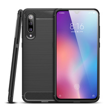 Caso de fibra de carbono para xiao mi 9 se capa tpu desenho material caso do telefone para xiao mi 9 coque 360 proteção completa tpu fundas 2024 - compre barato