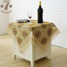 Toalha de mesa floral bordada, 85x85cm, cor quadrada, criativa, café 2024 - compre barato
