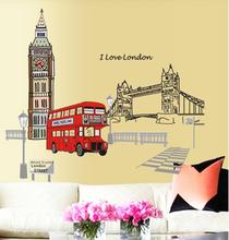 I love London City Life Wall Sticker Living Room Bedroom Decoration Stikers Home Decor Decals Poster Mural 2024 - buy cheap