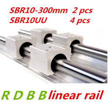 Soporte de riel lineal SBR10, 300mm, 4 Uds., SBR10UU guía lineal, rodamiento de aluminio, partes de bloque cnc deslizantes, 2 uds. 2024 - compra barato
