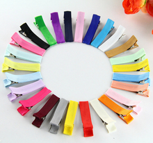 1pair 1.8" Ribbon Lined cover Alligator hair Clip Single Pronged Clips girls Hair bow flower headwear Accessories FJ3206 2024 - buy cheap