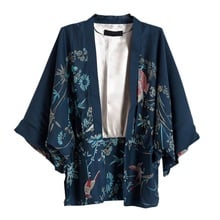 Women Harajuku Japanese Kimono Women Phoenix Printed Sleeve Loose Bat Cardigan Sun Protection Pashmina PL6 2024 - buy cheap