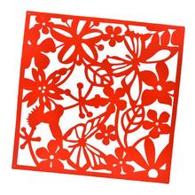 4 pçs pássaro flor adesivo de parede pendurado tela painel divisória quarto vermelho 2024 - compre barato