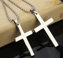 lovers Smooth classical Cross 316L Stainless Steel pendant necklaces men necklace jewelry  wholesale 2024 - buy cheap