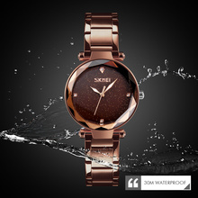 Skmei relógio estrelado de quartzo para mulheres, relógio de marca de luxo feminino na moda, relógio de pulso de aço para mulheres 2024 - compre barato