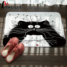 Miracille Modern Cartoon Black White Cat Printed Door Mats Anti-Slip Mat Hallway Bathroom Living Room Bedroom Carpet Home Rugs 2024 - buy cheap