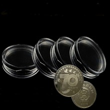 Caja de plástico para monedas, 10 Uds., 10x25mm, portátil, transparente, redonda, soporte para monedas, cápsulas 2024 - compra barato