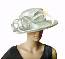 NEW CREAM IVORY Kentucky Derby Hat Dress Hat Church Hat SATIN Hat with Rhinestones band.FREE SHIPPING 2024 - buy cheap