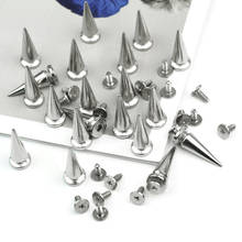 20pcs Silver Metal Cone Spikes Screwback Studs Rivets 25mm Leather Craft DIY Bag Shoes Decoration Punk Rock Spots 2024 - buy cheap