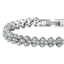 Pulseras y brazaletes de cadena romanas bañadas en plata a la moda de lujo aaa circón con forma de corazón para mujer 2024 - compra barato