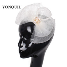 Sombrero tocado para boda, tocado de color Beige, tocado para novia, a la moda, 1 unids/lote, SYF37 2024 - compra barato