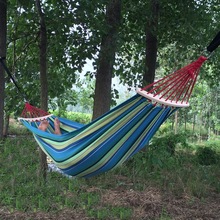 Canvas Double Spreader Bar Hammock Outdoor Camping Swing Hanging Bed Blue Free Shipping 2024 - buy cheap