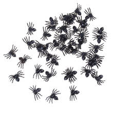 50 pcs 2cm Small Black Halloween Spiders Plastic Fake Spider Toys Novelty Funny Joke Prank Realistic Props 2024 - buy cheap