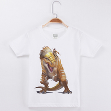 Gran oferta 2019 de camisetas divertidas para niños, camisetas con estampado de dinosaurio para niños, camisetas de moda de algodón para niños, Tops populares de media manga 2024 - compra barato