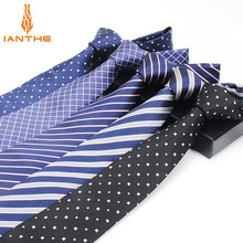 8CM Jacquard Stripe Navy Plaid Skinny Ties for Men Wedding Tie Slim Men Luxury Tie Designers Fashion Kravat Neckwear Necktie 2024 - buy cheap