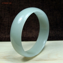 CYNSFJA Real Rare Certified Natural Chinese Hetian White Jade Women's Amulet 52mm Jade Bracelet Bangle High Quality Best Gifts 2024 - buy cheap