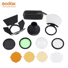 Godox AK-R1 Barn Door, Snoot, Color Filter, Reflector, Honeycomb, Diffuser Ball Kits for Godox AD200 and H200R Round Flash Head 2024 - buy cheap