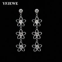 YFJEWE-pendientes de flor de cristal estilo retro para mujer, aretes de boda, gemas, E578 2024 - compra barato