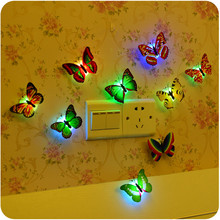 Lámpara de luz LED nocturna con forma de mariposa para decoración del hogar, luz de noche con cambio de Color, bonita, de Color aleatorio, 1 Uds. 2024 - compra barato