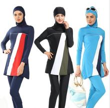 Whole Sale 10 Sets/Lot Womens Modest Swimwear Muslim Islamic Full Cover Detachable Swimsuit Beachwear Size S-XXXXL Turkish Suit 2024 - buy cheap