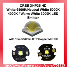 Светодиодный излучатель CREE XHP35 HD белый 6500K/нейтральный белый 5000K 4000K/теплый белый 3000K с медью DTP 16 мм/20 мм MCPCB - 1 шт. 2024 - купить недорого
