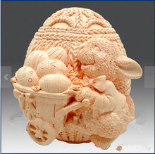 Moldes de silicona para jabón 3D con diseño de conejo y huevos de Pascua, moldes artesanales para jabón, hechos a mano 2024 - compra barato