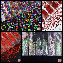 1 Pack Mix Shapes Mix Colors Glitter Various Geometric Butterfly Strips Sequins Nail Art Slice Stickers Decorations DIY Tips 2024 - buy cheap