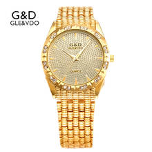 Женские часы WA178 G & D GLE & VDO, золотые роскошные женские часы с браслетом, Модные кварцевые наручные часы, женские часы из нержавеющей стали 2024 - купить недорого