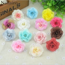 50 Pcs 4cm Handmade Mini Artificial Silk Rose Flowers Heads DIY Scrapbooking Flower Kiss Ball For Wedding Decorative 2024 - buy cheap
